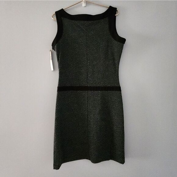 Voir Voir Black Trim Knee Length Sleeveless Side Zip Sheath Dress Size 8 NWT - Picture 2 of 8